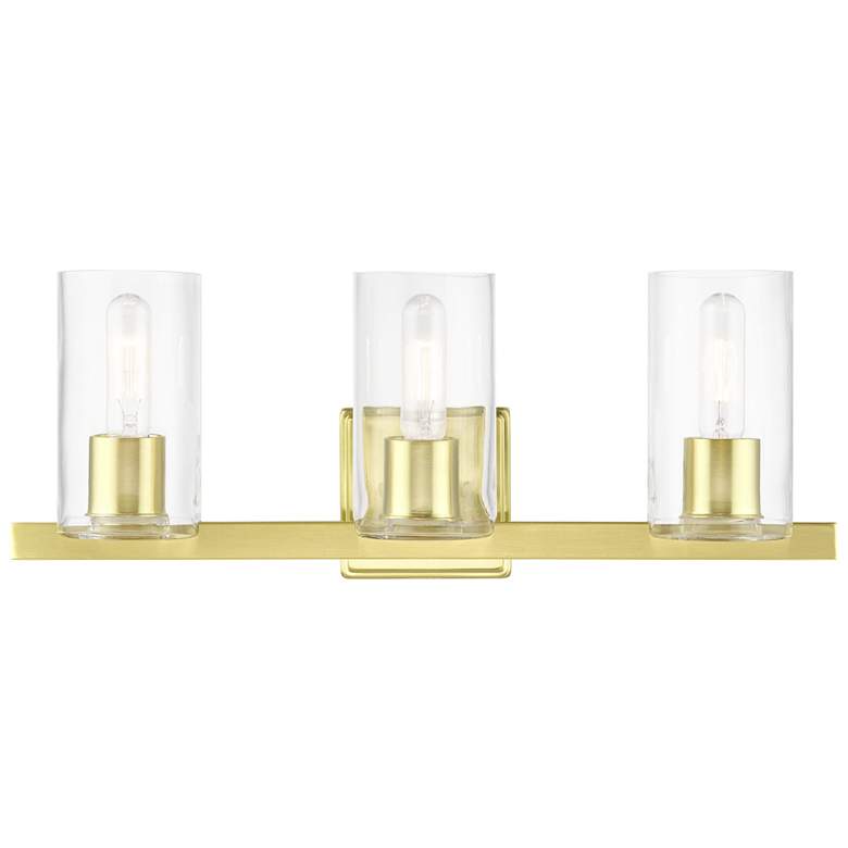 Image 1 Clarion 3 Light Satin Brass Vanity Sconce