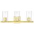 Clarion 3 Light Satin Brass Vanity Sconce