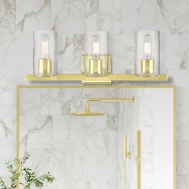 Clarion 3 Light Satin Brass Vanity Sconce Clarion 3 Light Satin Brass Vanity Sconce
