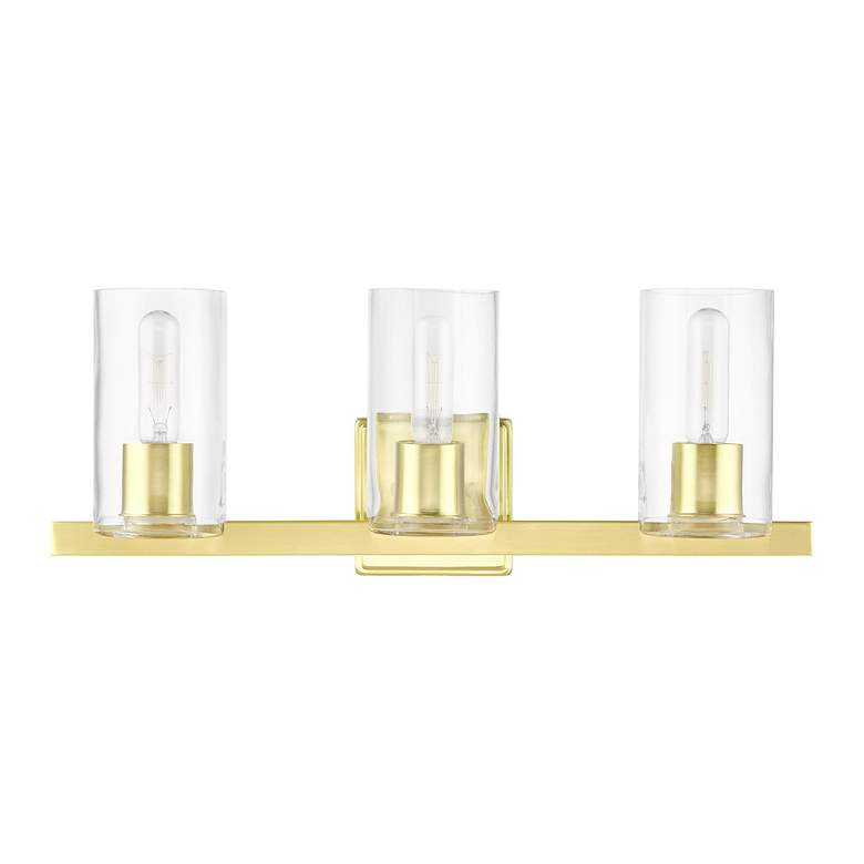 Image 3 Clarion 3 Light Satin Brass Vanity Sconce more views