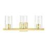 3_Clarion 3 Light Satin Brass Vanity Sconce more views