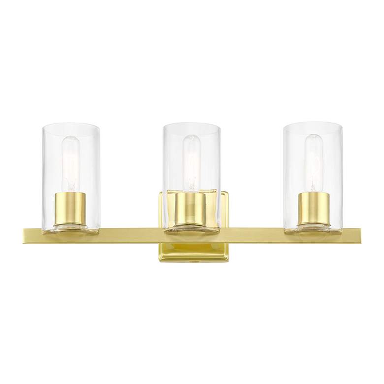 Image 4 Clarion 3 Light Satin Brass Vanity Sconce more views