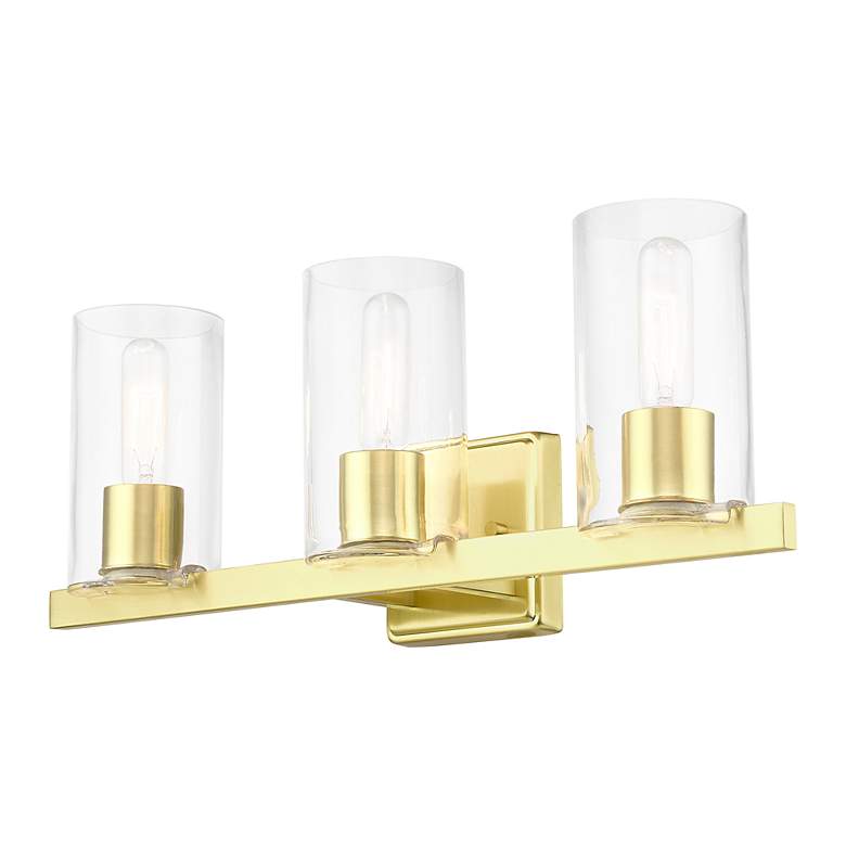 Image 6 Clarion 3 Light Satin Brass Vanity Sconce more views