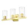 6_Clarion 3 Light Satin Brass Vanity Sconce more views