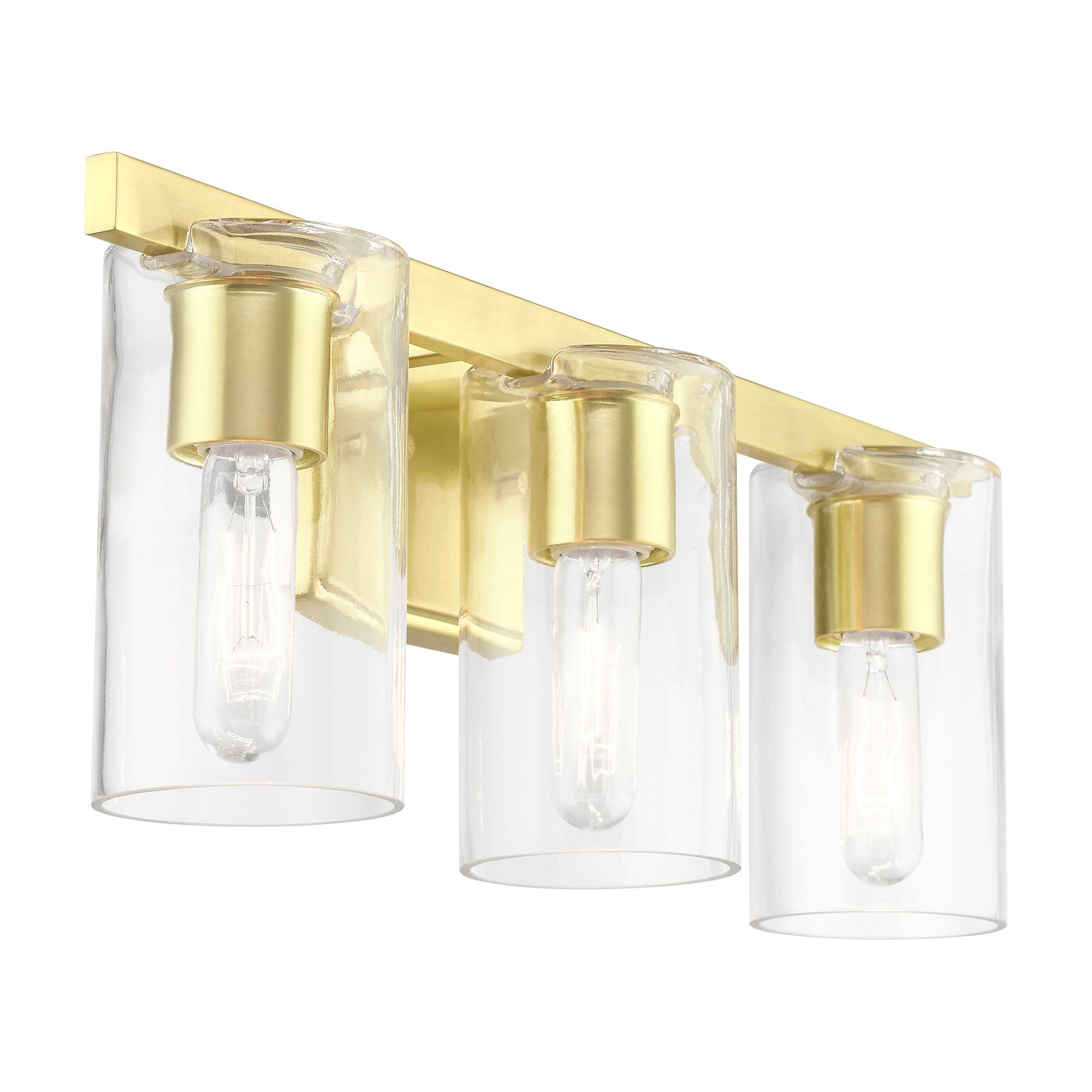 Clarion 3 Light Satin Brass Vanity Sconce