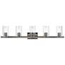 2_Clarion 42" Wide Black Chrome 5-Light Bath Light