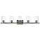Clarion 42" Wide Black Chrome 5-Light Bath Light