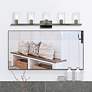 1_Clarion 42" Wide Black Chrome 5-Light Bath Light