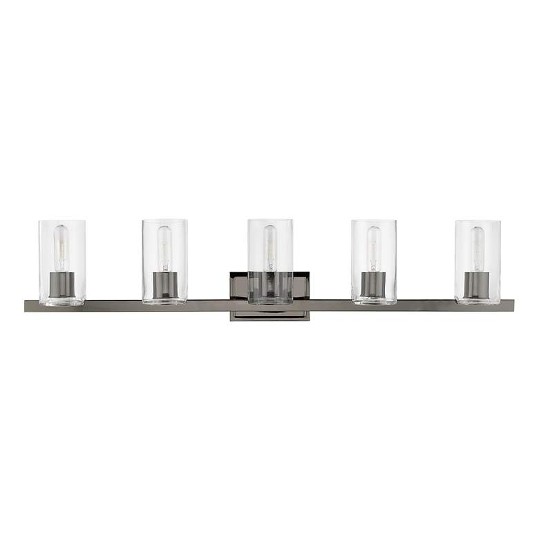 Image 3 Clarion 42" Wide Black Chrome 5-Light Bath Light more views