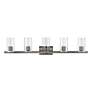 3_Clarion 42" Wide Black Chrome 5-Light Bath Light more views