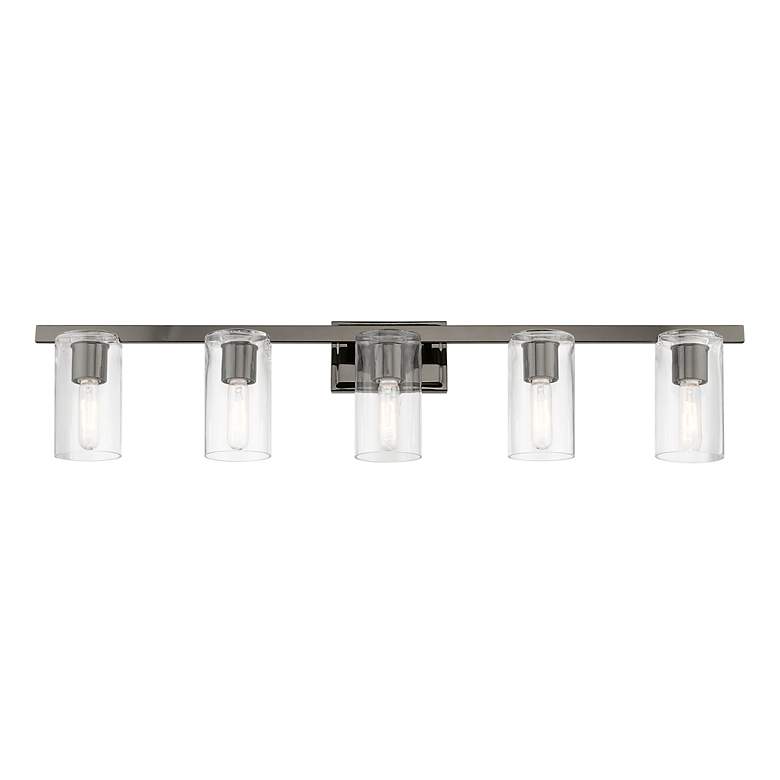 Image 4 Clarion 42" Wide Black Chrome 5-Light Bath Light more views