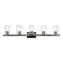 5_Clarion 42" Wide Black Chrome 5-Light Bath Light more views