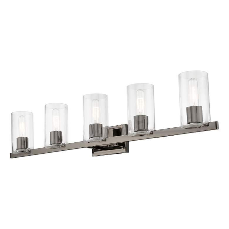 Image 6 Clarion 42" Wide Black Chrome 5-Light Bath Light more views