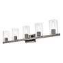 6_Clarion 42" Wide Black Chrome 5-Light Bath Light more views