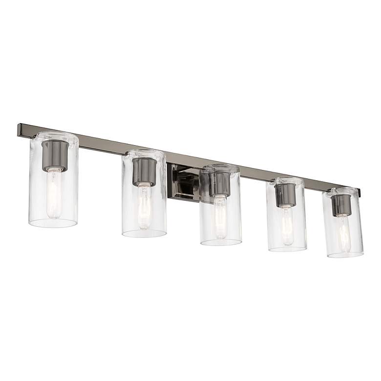 Image 7 Clarion 42" Wide Black Chrome 5-Light Bath Light more views