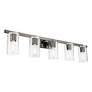 7_Clarion 42" Wide Black Chrome 5-Light Bath Light more views