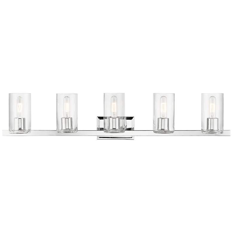 Image 3 Clarion 42" Wide Polished Chrome 5-Light Bath Light