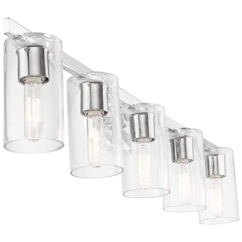 Image 6 Clarion 42" Wide Polished Chrome 5-Light Bath Light more views