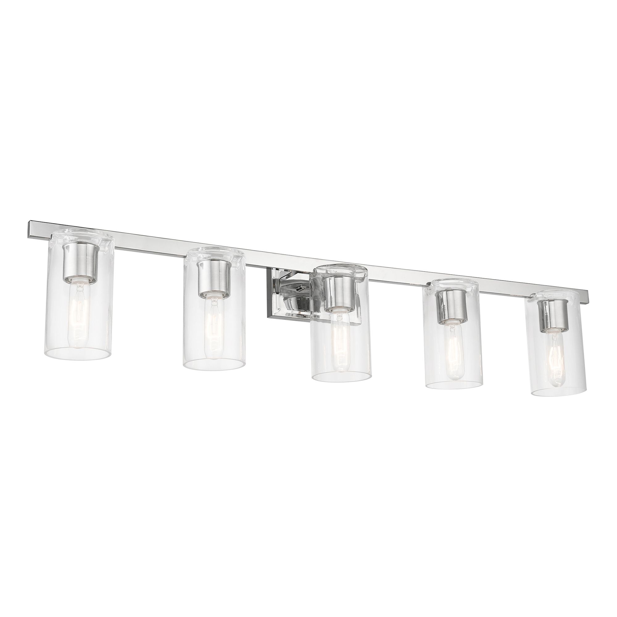 Clarion 42" Wide Polished Chrome 5-Light Bath Light in scene