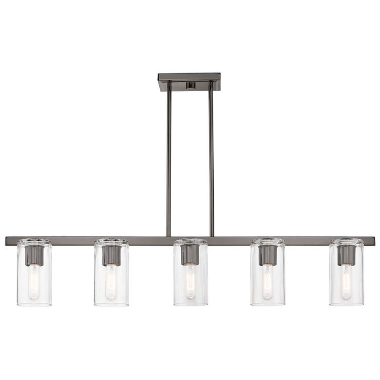 Image 3 Clarion 5 Light Black Chrome Linear Chandelier more views