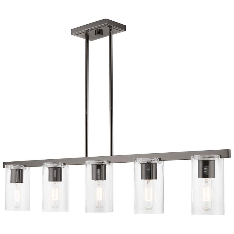 Image 5 Clarion 5 Light Black Chrome Linear Chandelier more views