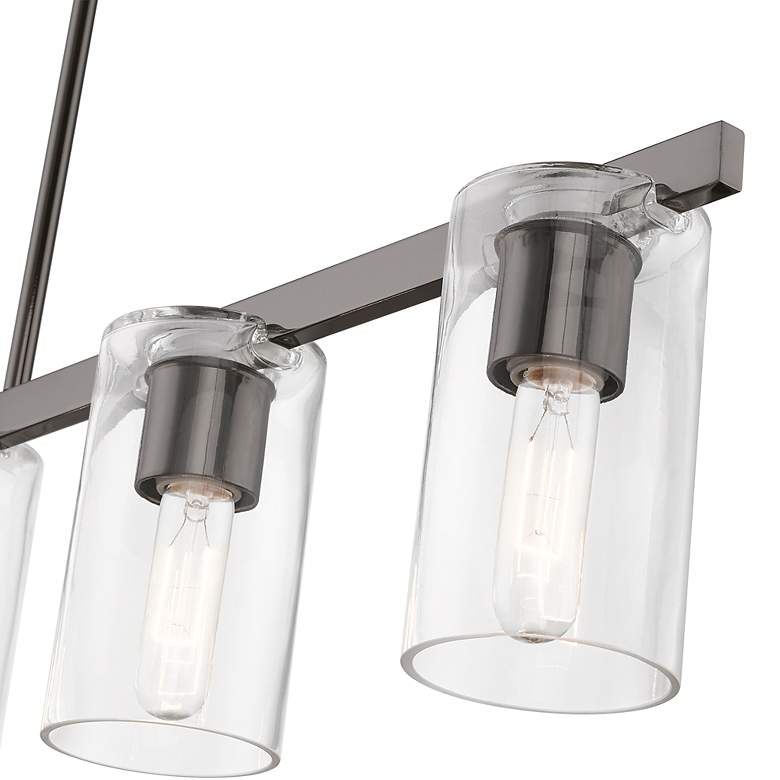 Image 7 Clarion 5 Light Black Chrome Linear Chandelier more views