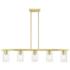 Clarion 5 Light Satin Brass Linear Chandelier
