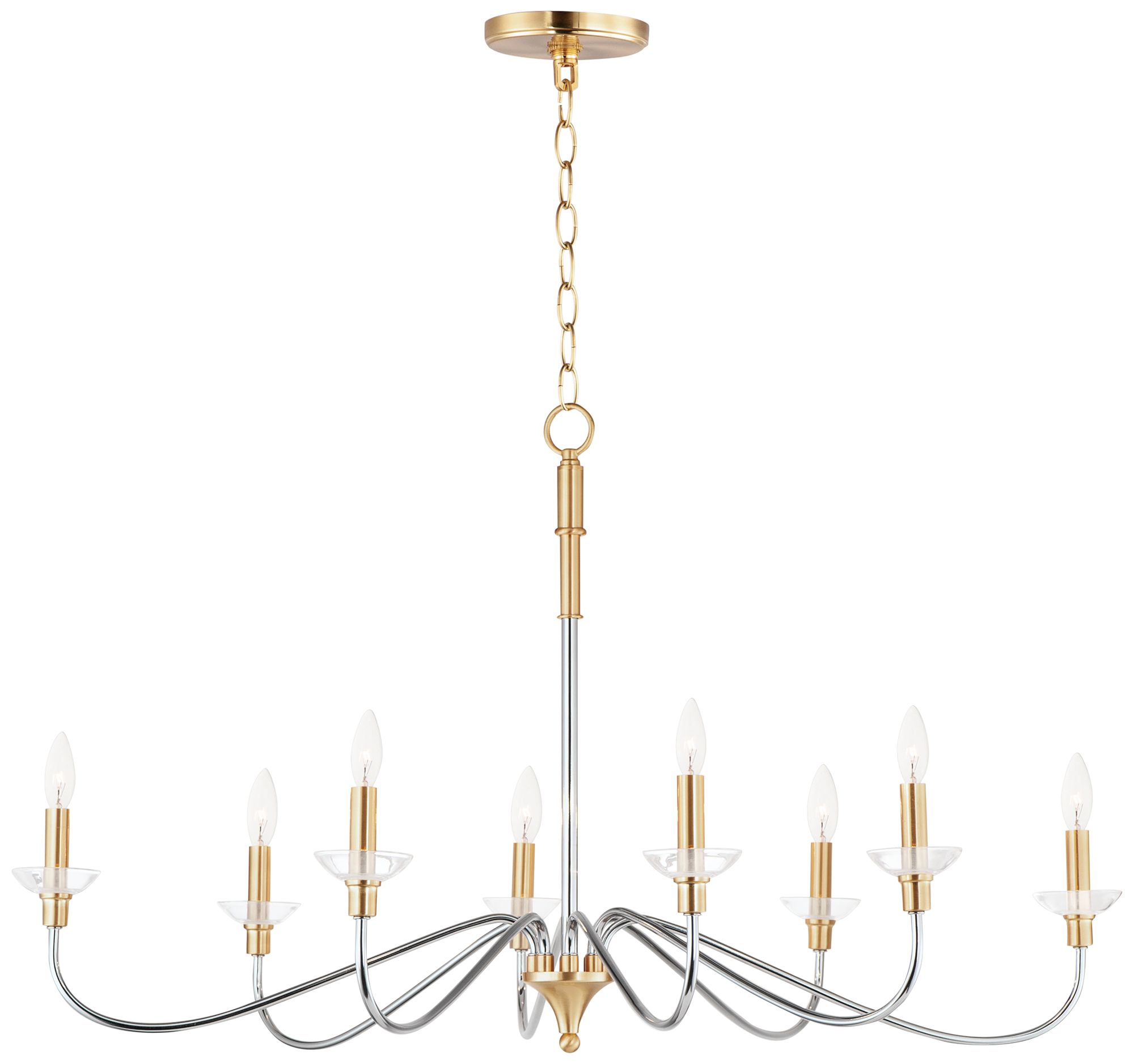 chrome and brass chandelier