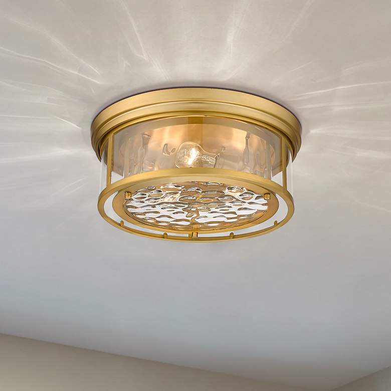 Image 2 Clarion by Z-Lite Olde Brass 3 Light Flush Mount