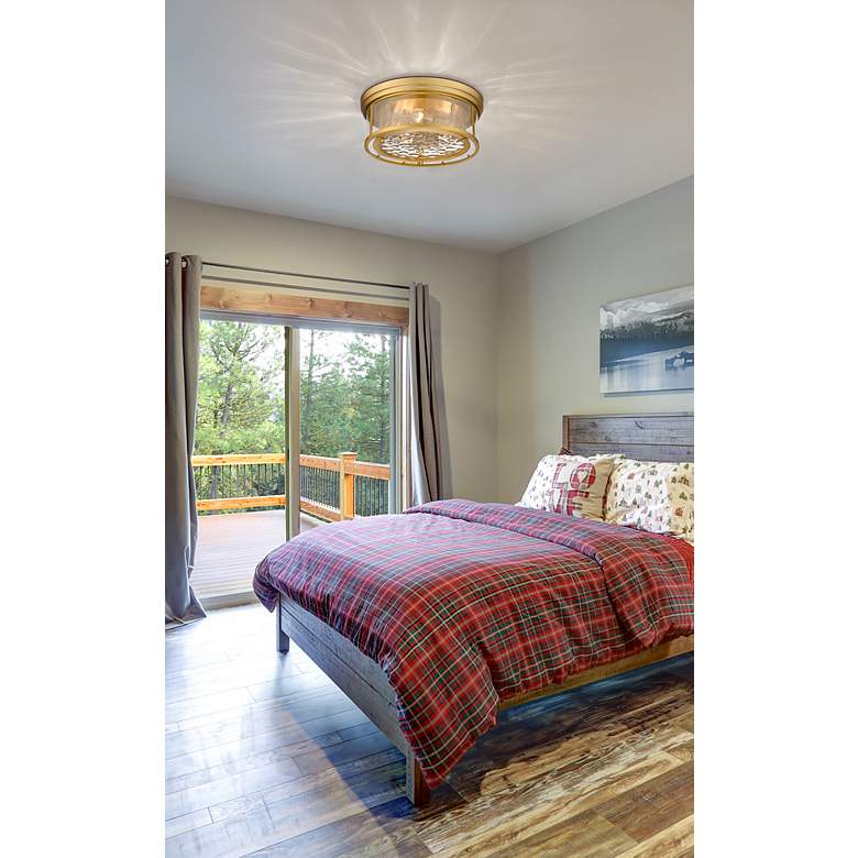 Image 5 Clarion by Z-Lite Olde Brass 3 Light Flush Mount more views