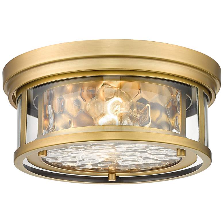 Image 1 Clarion by Z-Lite Rubbed Brass 2 Light Flush Mount