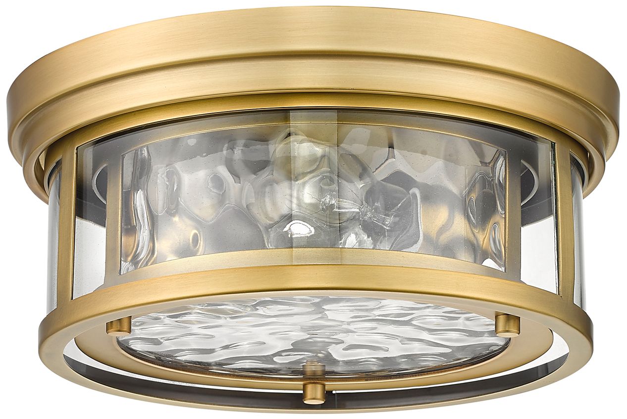 Image 7 Clarion by Z-Lite Rubbed Brass 2 Light Flush Mount more views