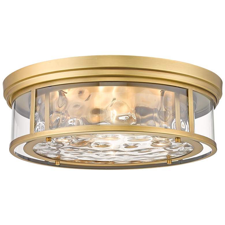 Image 1 Clarion by Z-Lite Rubbed Brass 4 Light Flush Mount
