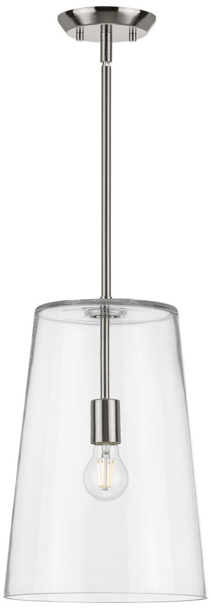 Thumbnail3 of Clarion Collection One-Light Clear Glass Pendant Light more views