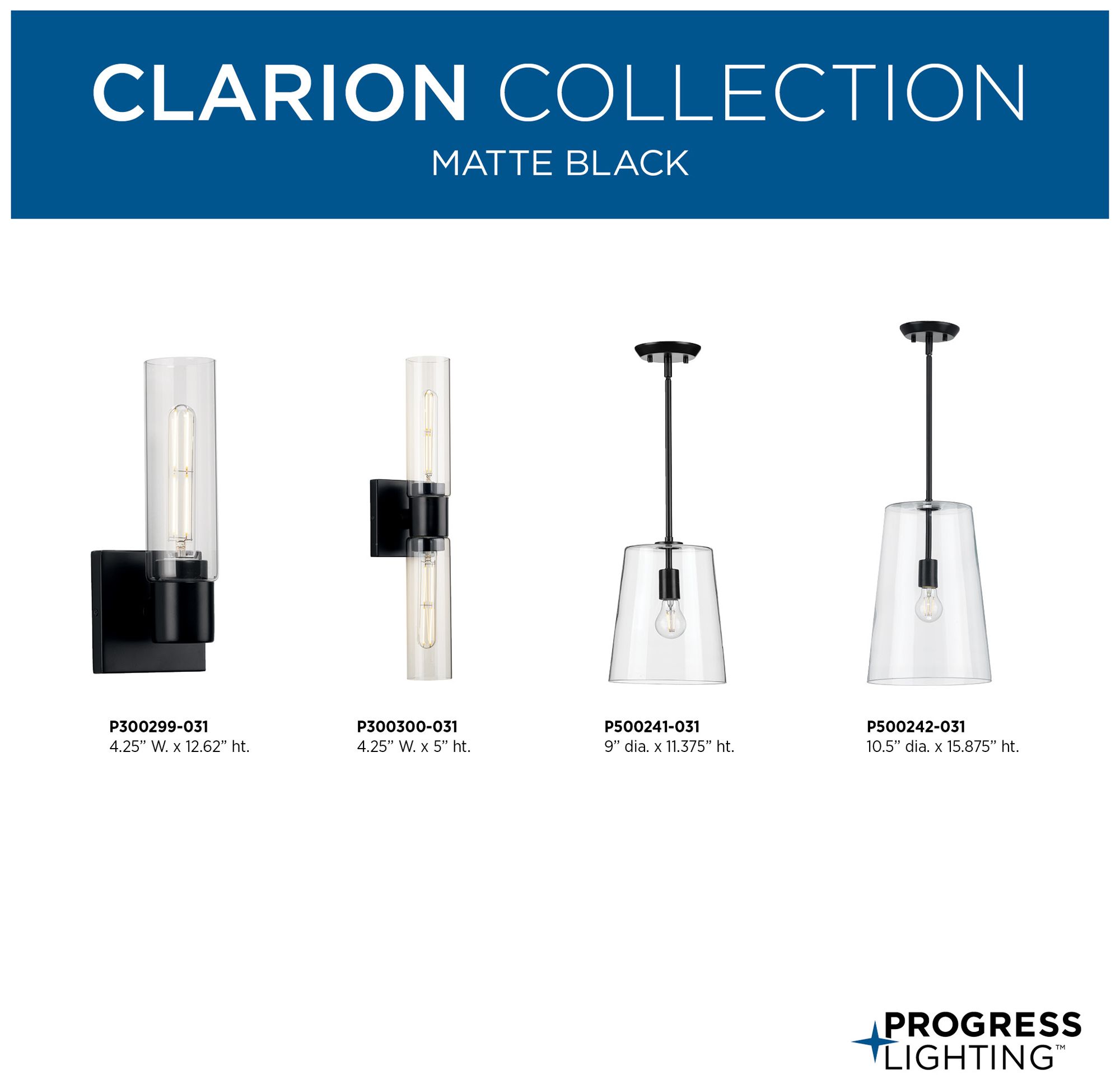 Clarion Collection One-Light Clear Glass Pendant Light