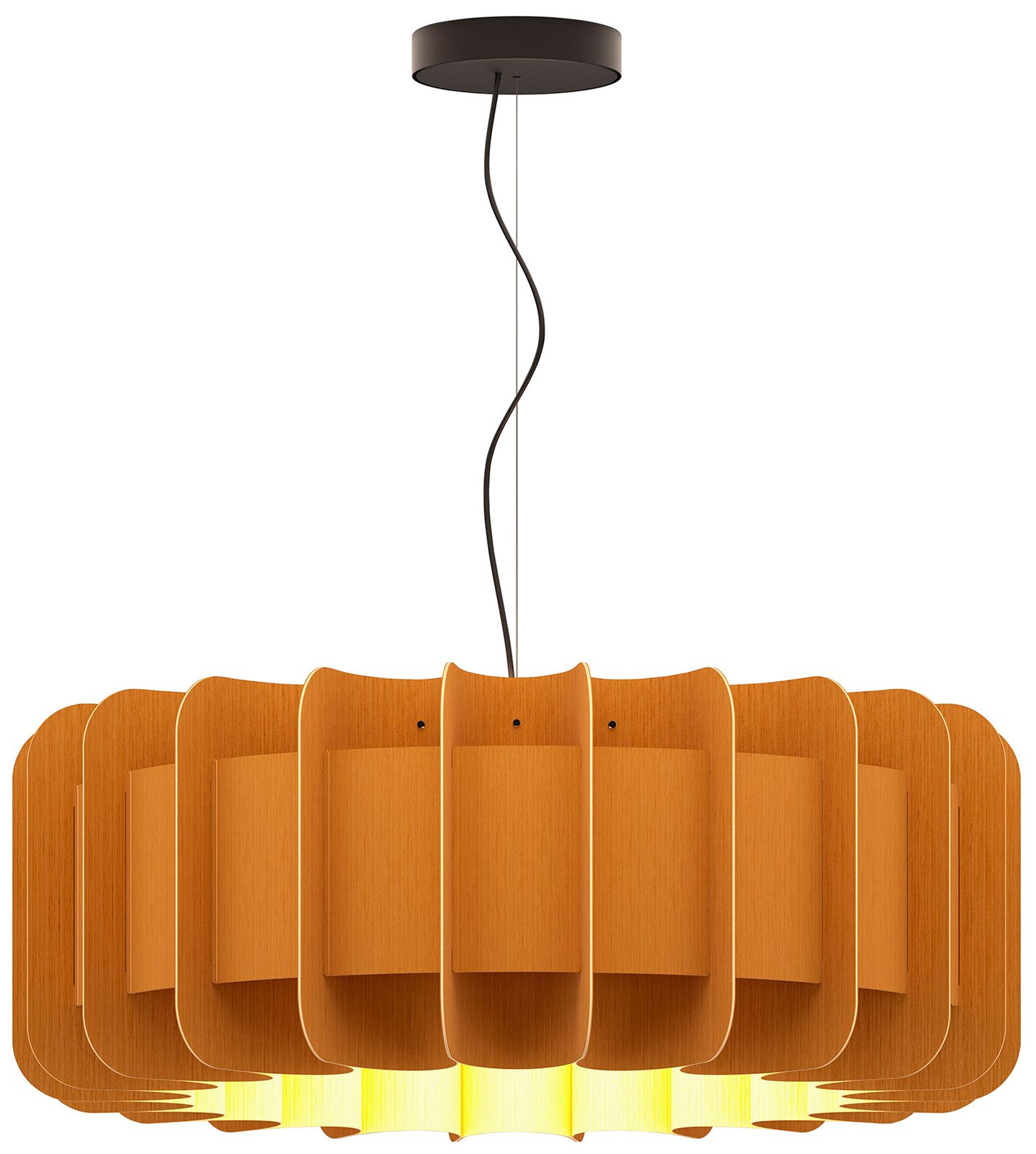 Clarissa 29" Wide Black Finish Pendant Petiribi Shade