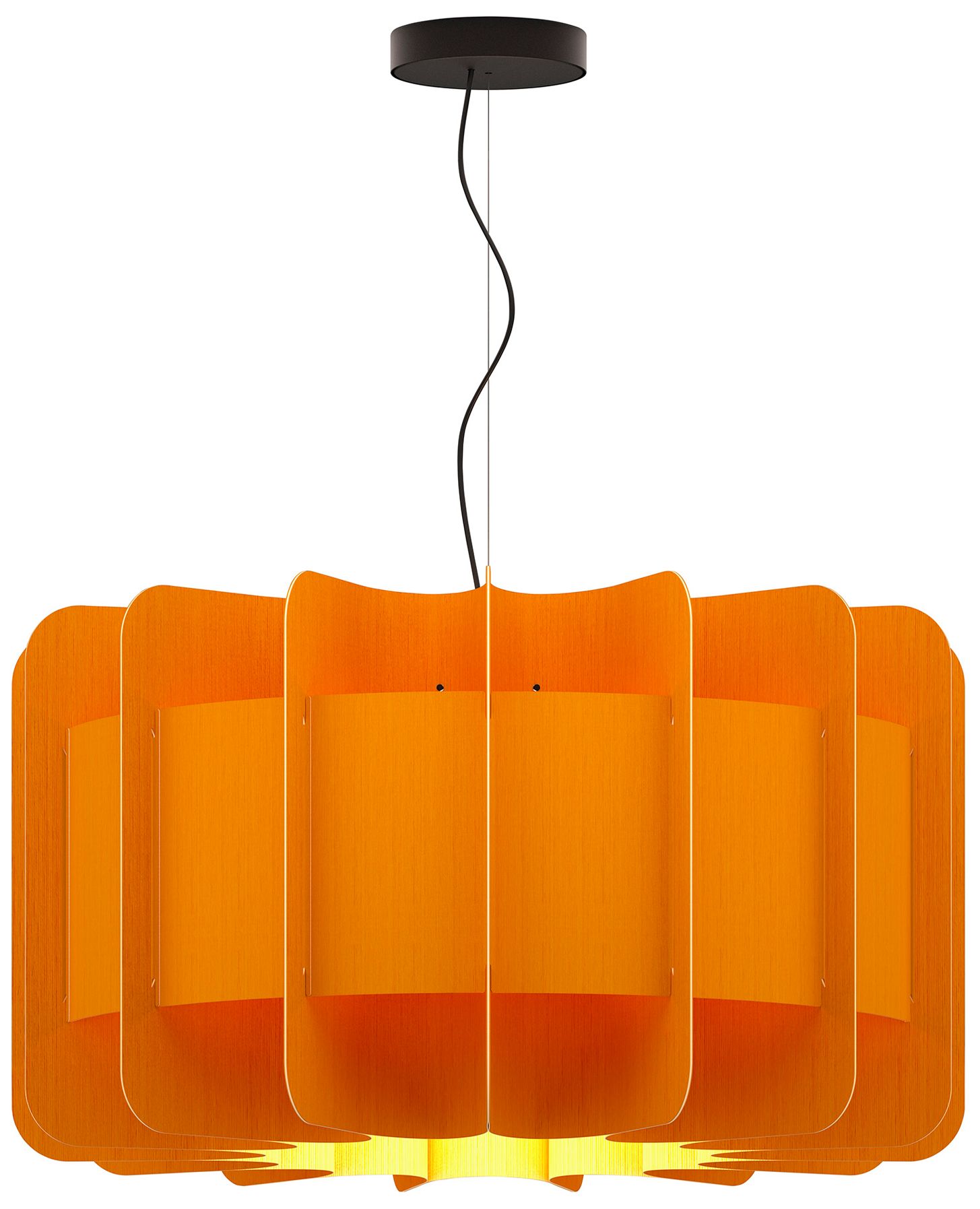 Clarissa 30" Wide Black Finish Pendant Ocher Shade