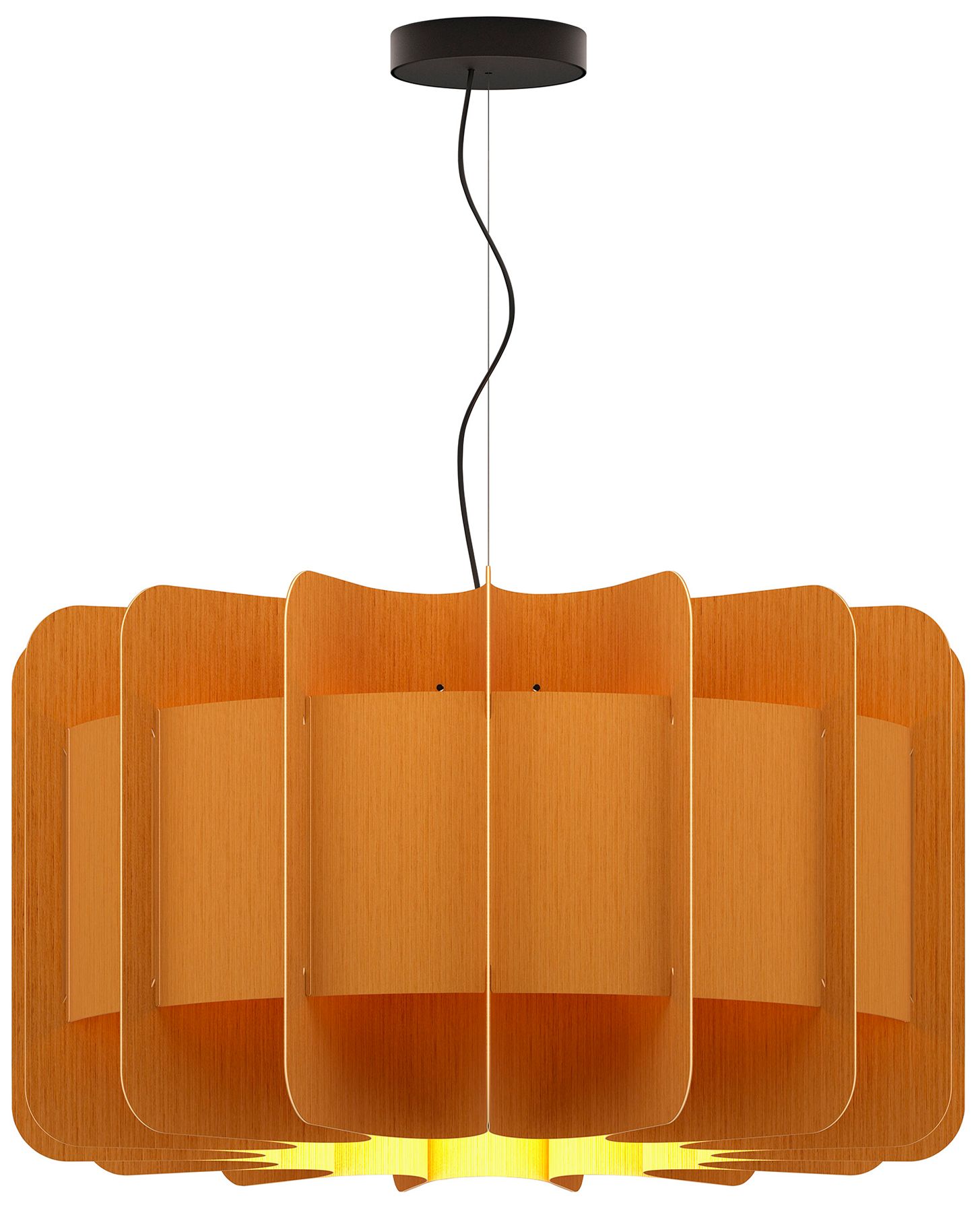 Clarissa 30" Wide Black Finish Pendant Petiribi Shade