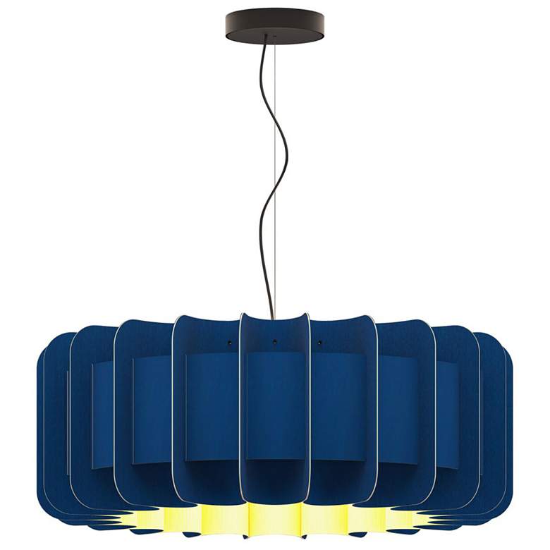 Image 1 Clarissa Pendant WEP - Blue Shade - Black Canopy - Size 29.1