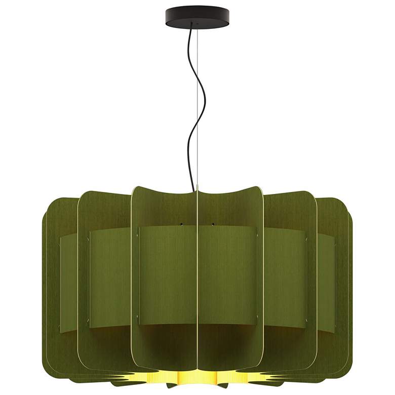 Image 1 Clarissa Pendant WEP - Green Shade - Black Canopy - Size 29.8