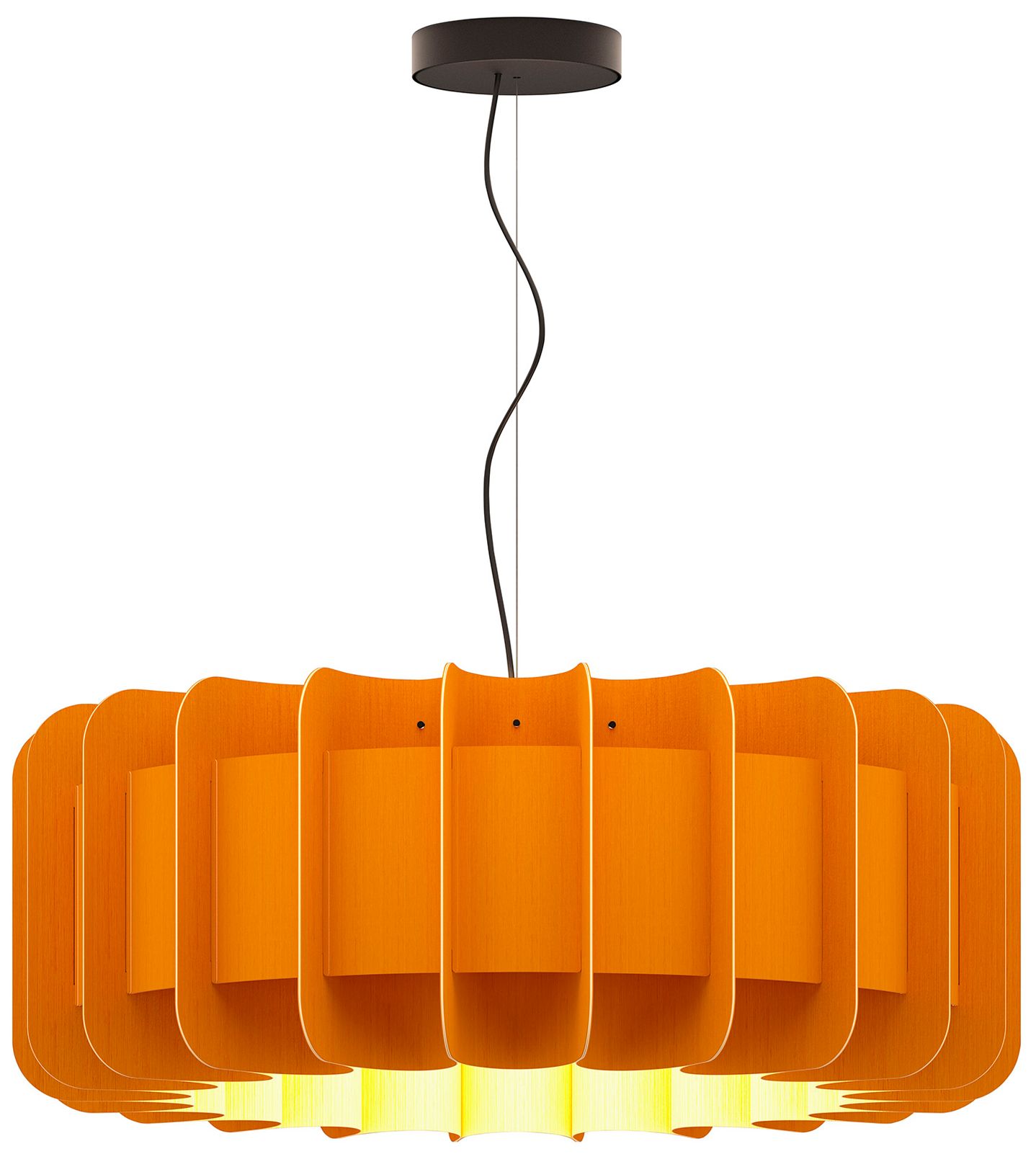 Clarissa Pendant WEP Light - Black Finish - Ocher Shade Made to Order