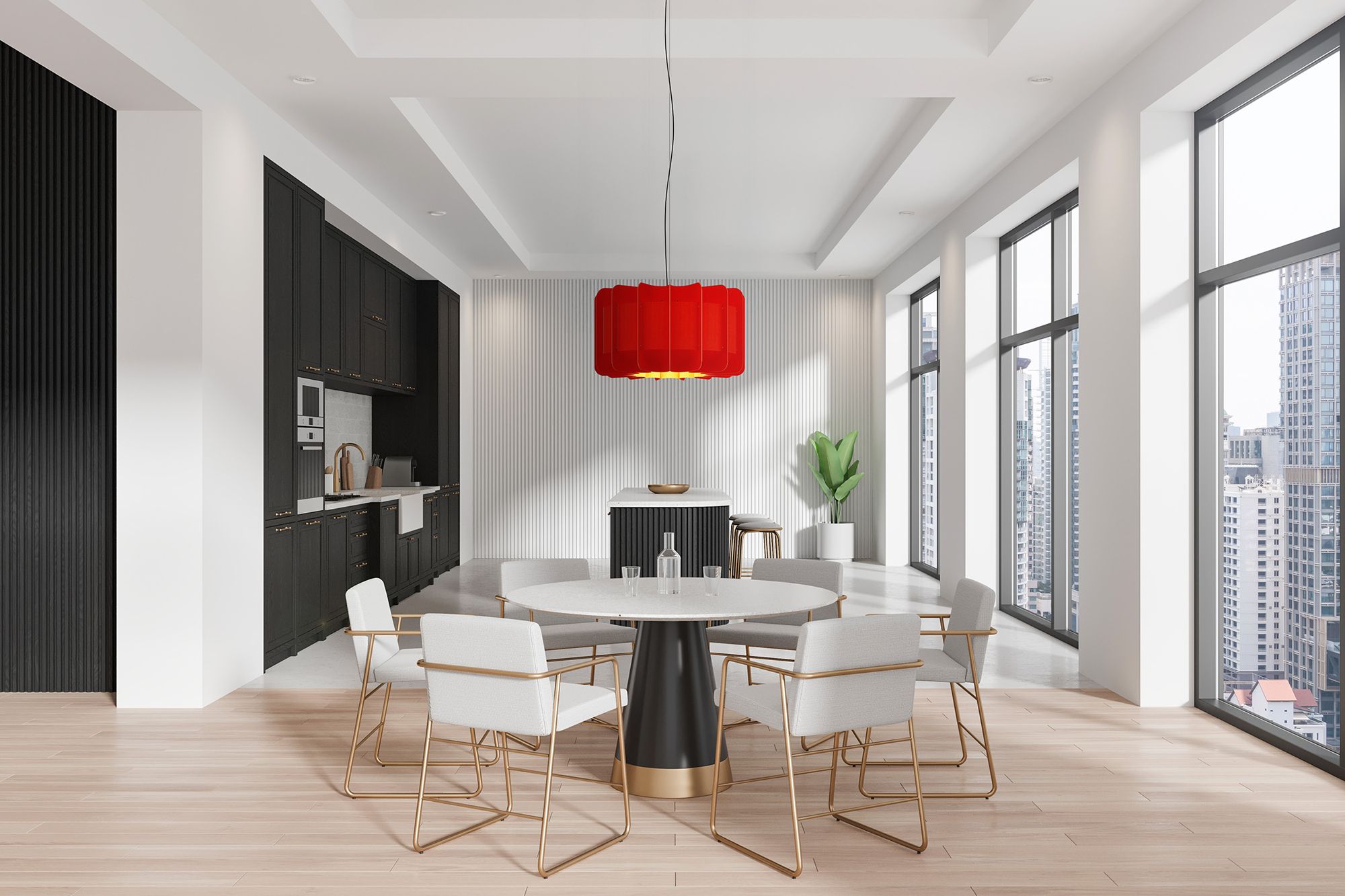 Image 2 Clarissa Pendant WEP - Red Shade - Black Canopy - Size 29.8 more views