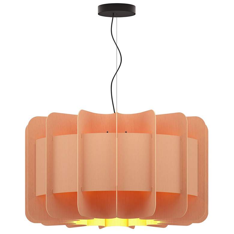 Image 1 Clarissa Pendant WEP - Rose Shade - Black Canopy - Size 29.8