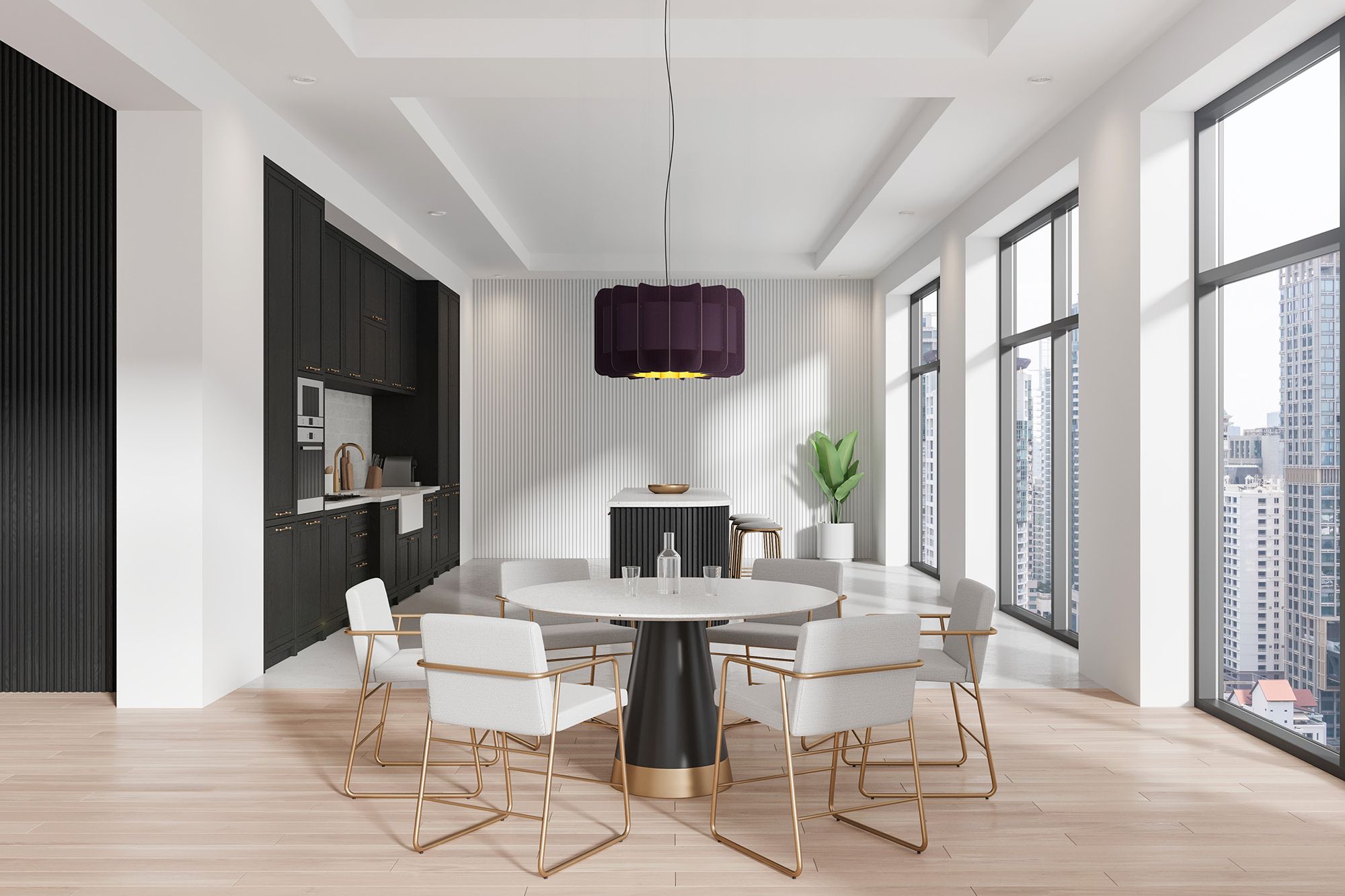 Image 2 Clarissa Pendant WEP - Violet Shade - Black Canopy - Size 29.8 more views