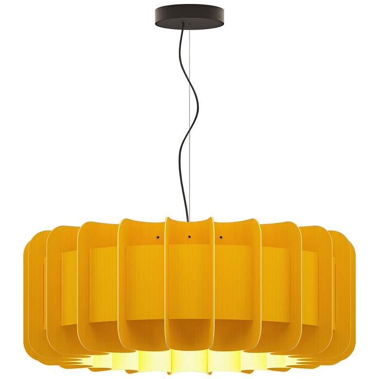 Image 1 Clarissa Pendant WEP - Yellow Shade - Black Canopy - Size 29.1