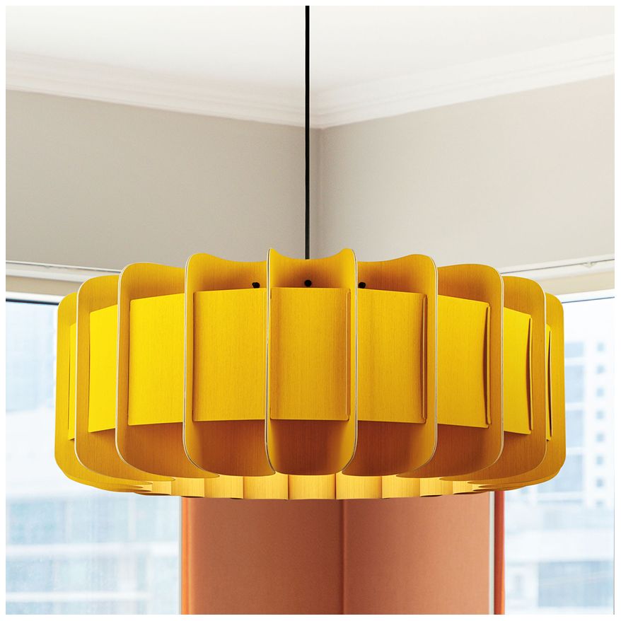 Clarissa Pendant WEP - Yellow Shade - Black Canopy - Size 29.1