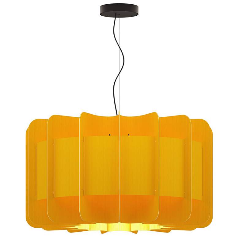 Image 1 Clarissa Pendant WEP - Yellow Shade - Black Canopy - Size 29.8