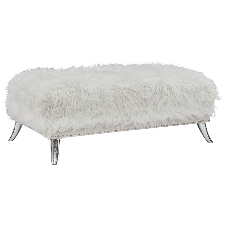 Image 1 Clarissa White Sheepskin Storage Ottoman