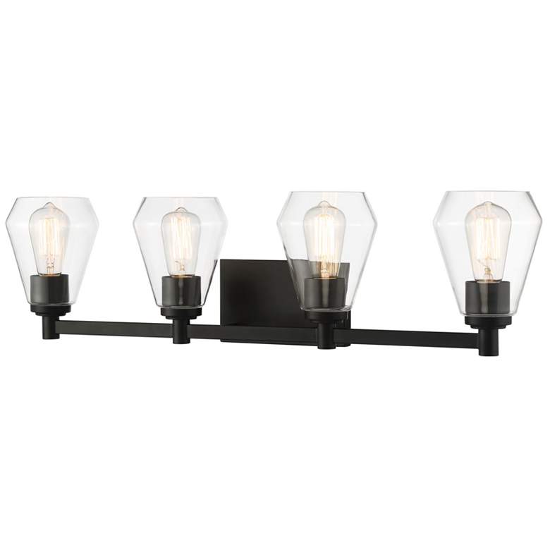 Image 2 Clarity 32" Wide Coal Black 4-Light Vanity Bath Light more views