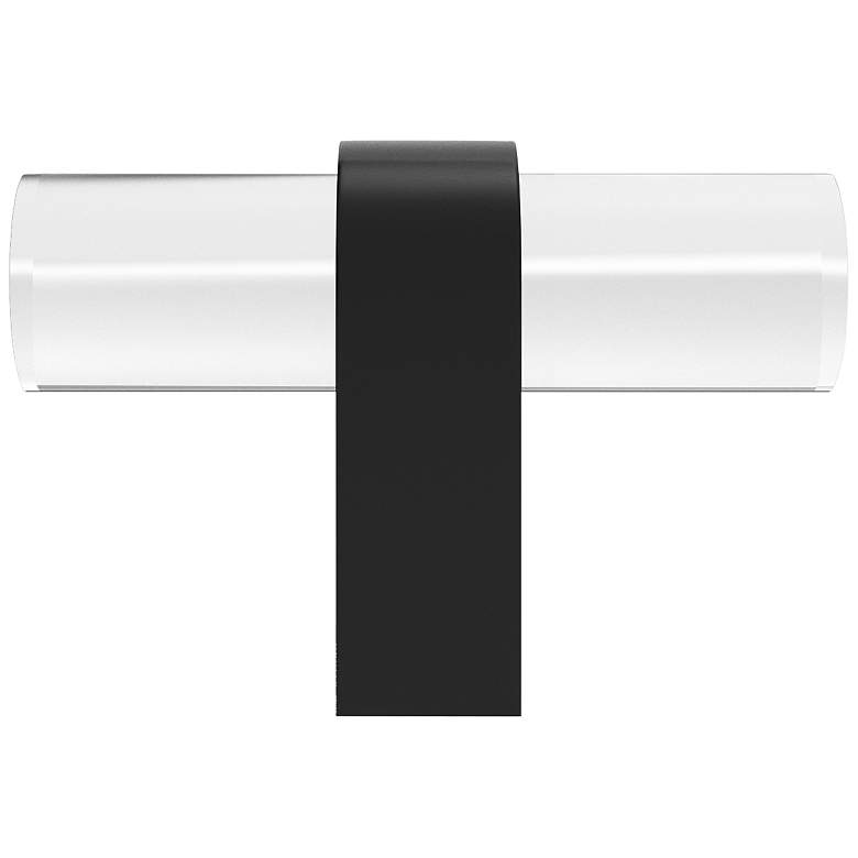Image 1 Clarity Acrylic Clear Matte Black 2" Wide Cabinet T-Knob